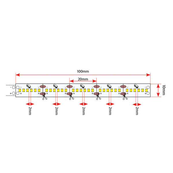 POLIPLAST STRISCIA LED 2835 192LEDS/MT 24V 6500K 14,4W IP20 - immagine 3