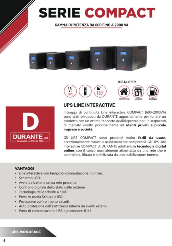 Durante ups Serie Compact 800va - immagine 2