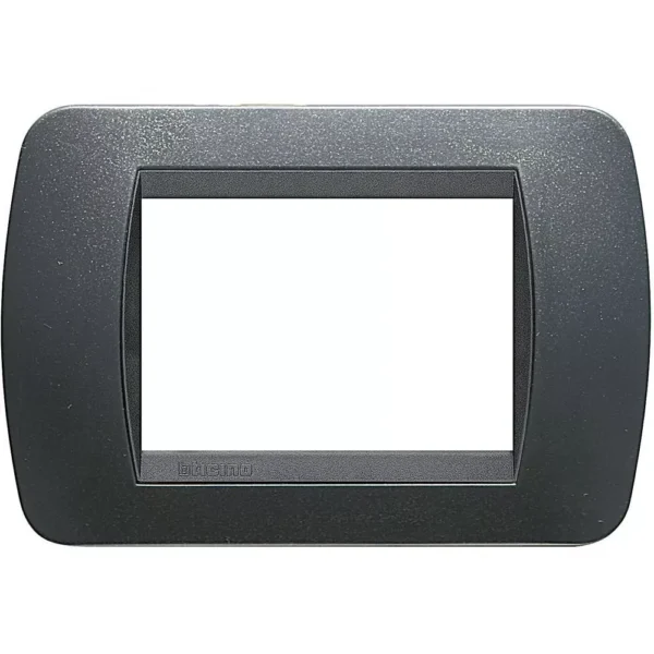 BTICINO L4803PA placca 3 moduli - colore acciaio scuro - materiale tecnopolimero