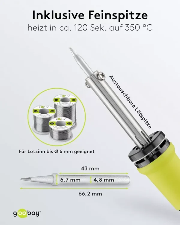 Saldatore 30 W/230 V con punta di saldatura, unità di saldatura 230 V/30 W con 1 - immagine 3