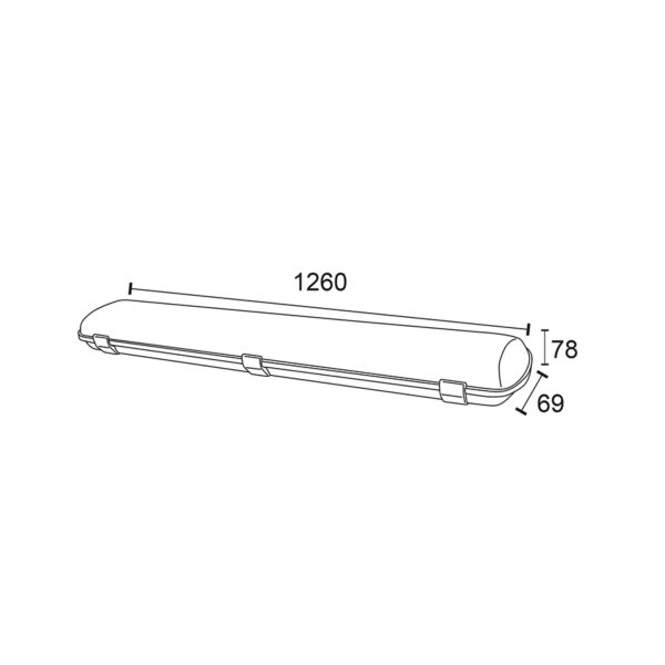 POLIPLAST PLAFONIERA IP65 1 TUBO LED 120 CM OFELIA - immagine 2