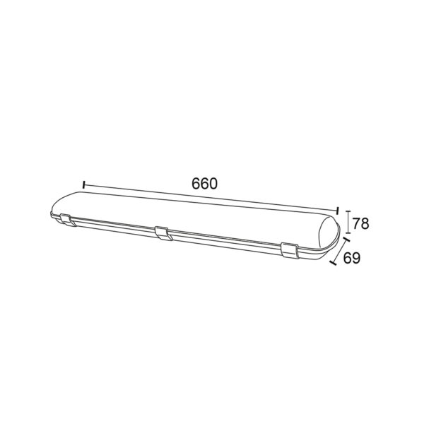 POLIPLAST PLAFONIERA IP65 1 TUBO LED 60 CM OFELIA - immagine 2