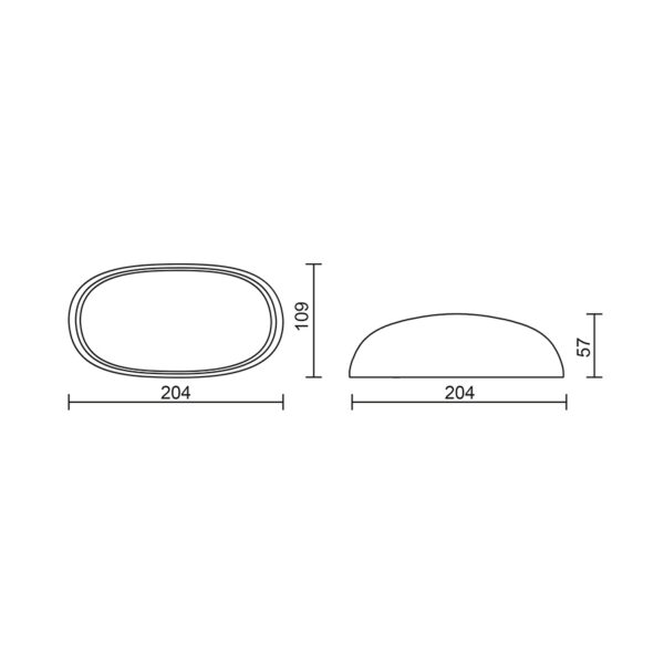 POLIPLAST PLAFONIERA A LED OVALE 14W 1400LM IP54 TRICOLOR EMMA - immagine 3