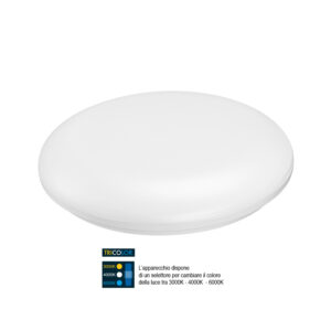 POLIPLAST PLAFONIERA A LED ROTONDA 24W 2400LM IP65 TRICOLOR ZELDA