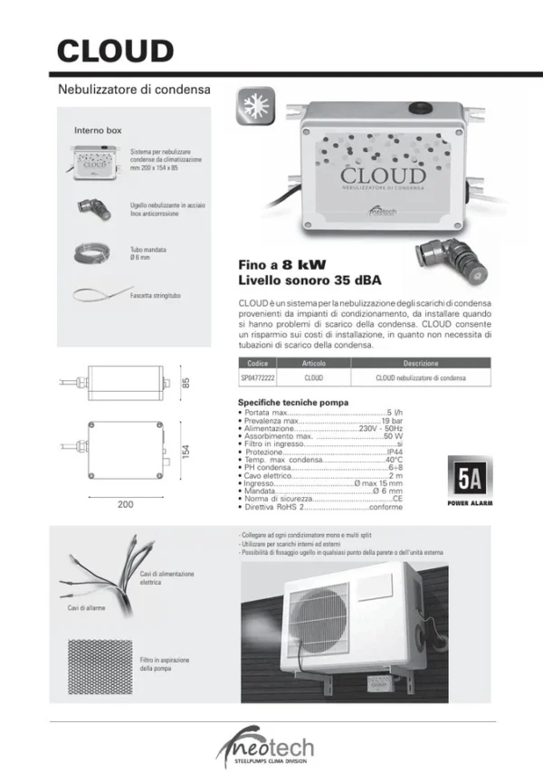NeoTech NEBULIZZATORE DI CONDENSA SPLIT CLOUD - immagine 2