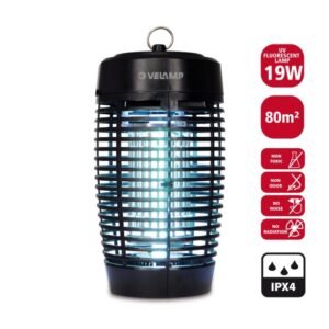 VELAMP Zanzariera elettrica IPX4, con lampadina UV, 19W