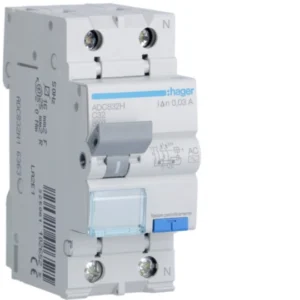 HAGER Interruttore magnetotermico differenziale 4500A 1P+N curva C 32A tipo AC 30mA 2M ADC832H