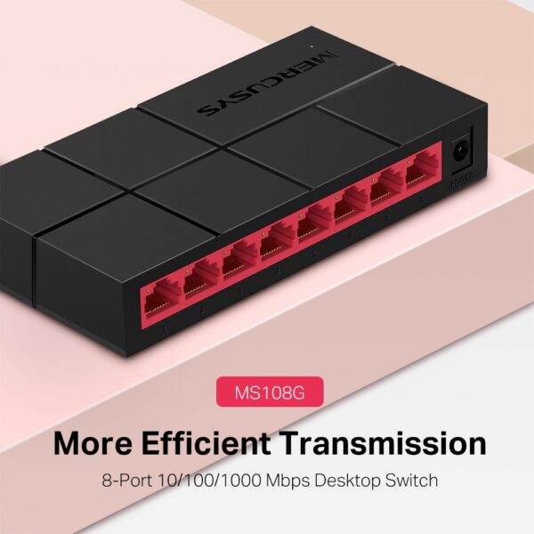 (TG. 8 Porte Plastica) TP-Link Mercusys MS108G Switch Ethernet 8 Porte Gigabit - immagine 2