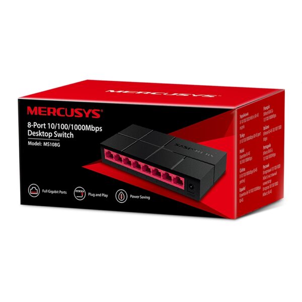 (TG. 8 Porte Plastica) TP-Link Mercusys MS108G Switch Ethernet 8 Porte Gigabit - immagine 6