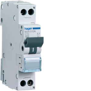 HAGER Interruttore automatico magnetotermico 4500A 1P+N curva C 10A 1M MJN510A