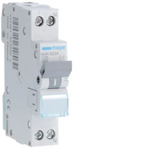 HAGER Interruttore automatico magnetotermico 4500A 1P+N curva C 20A 1M MJN520A