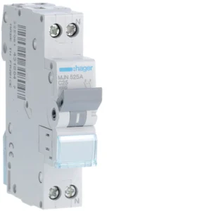 HAGER Interruttore automatico magnetotermico 4500A 1P+N curva C 25A 1M MJN525A