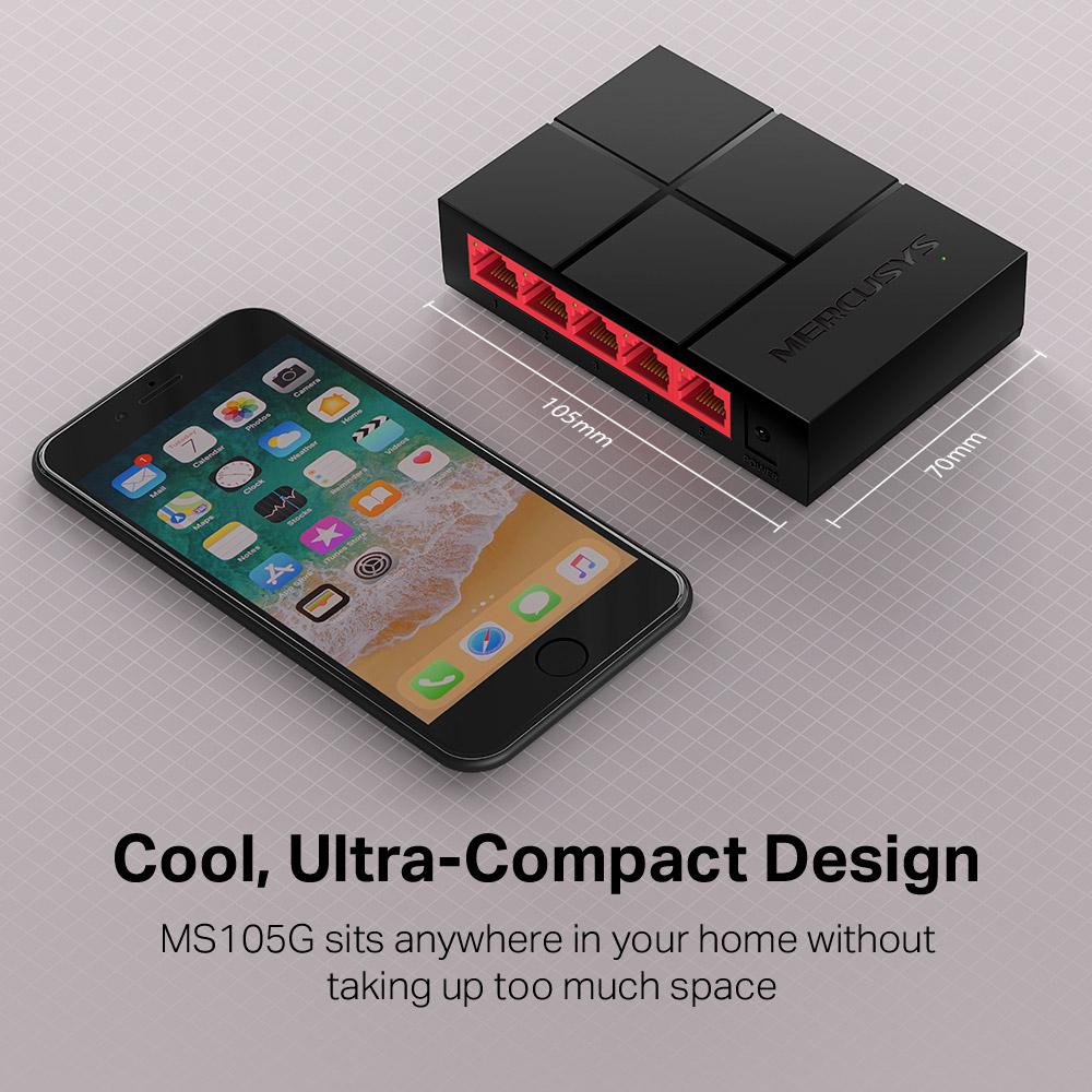 MERCUSYS Switch desktop 5-porte 10/100/1000mbps - immagine 4