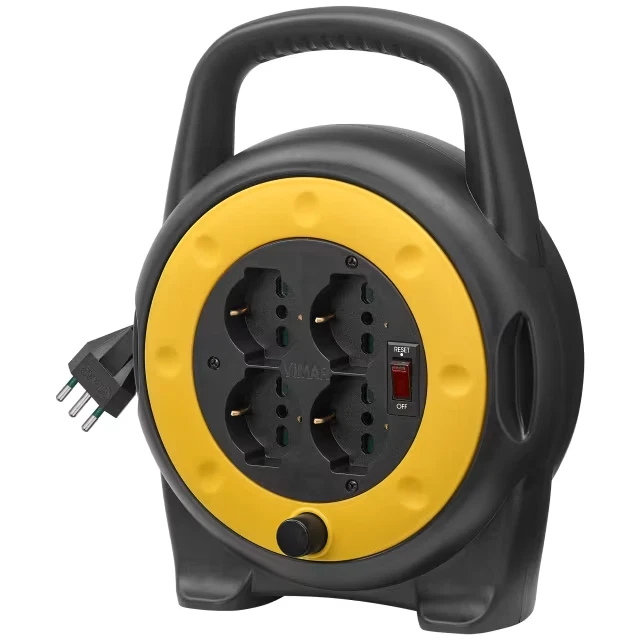 VIMAR SPA - VIW0P32702 AVVOLGICAVO 10A 4 USCITE UNIVERSALI 5M - 0P32702