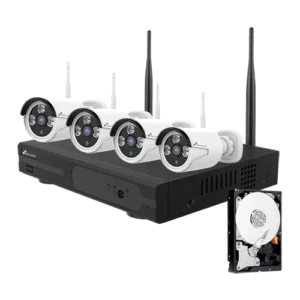 Kit WiFi a 4 telecamere con registratore a 8 canali e disco rigido NV-KIT830W-4