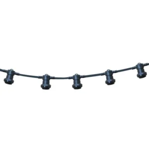 VELAMP PARTY LIGHT: IP44 Catenaria luminosa 10m, con10 portalampada E27 stagni, nera